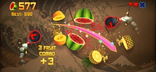 Fruit Ninja Classic+ gameplay, from the App Store